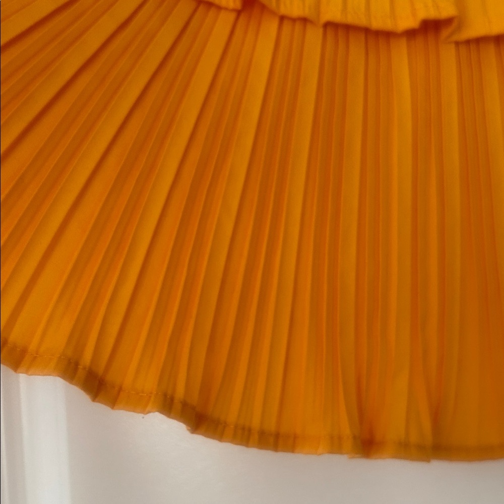 Lulu's Vibrant Orange Pleated Mini Skirt - Picture 3 of 6